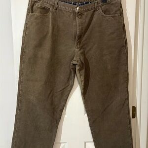 Wrangler Men’s Relaxed Fit Flannel-Lined Jeans 44x30 – Brown Denim, Warm Plaid I